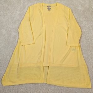 Chicos‎ 2 Piece Set Soft Daffodil Tank Cardigan Cotton Blend Sz 1/Med Effortless
